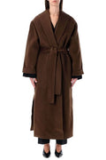 By Malene Birger Brown Wool Trullem Belted Waist Coat