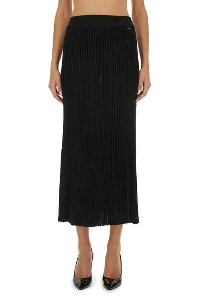 Kiton Ribbed Knit Midi Skirt