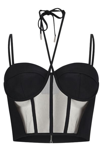 David Koma Sleeveless Tulle Corset Top