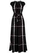 Kiton Checked Crewneck Belted Dress