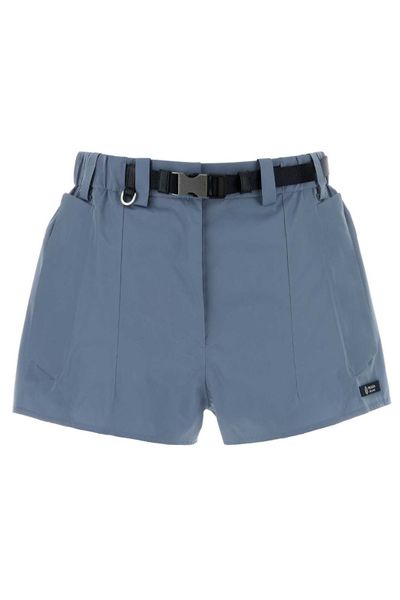 Prada Belted Ruffle-Waist Shorts