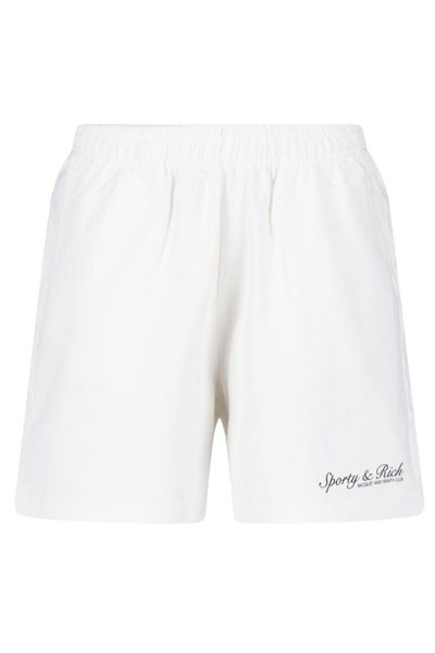 Sporty & Rich Logo Elastic-Waist Shorts
