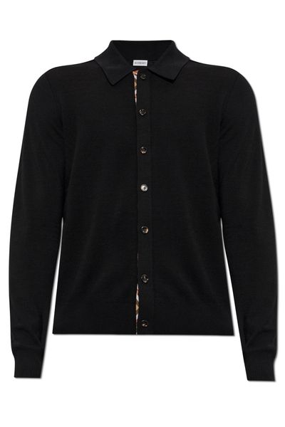 Burberry Check-Trim Buttoned Cardigan