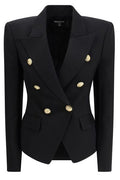 Balmain Double Breasted Fitted Grain De Poudre Jacket