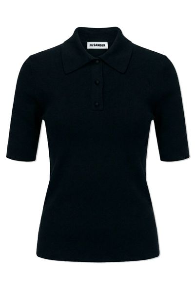 Jil Sander Short-Sleeved Knitted Polo Shirt