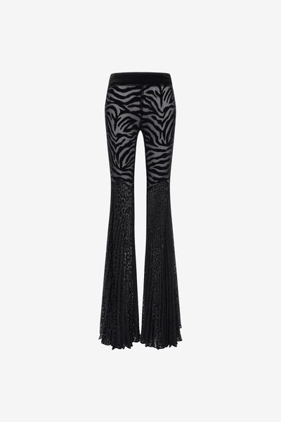 Roberto Cavalli Ray Of Gold Print Velvet Pants