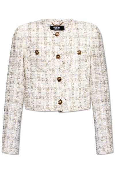 Versace Button-Up Tweed Jacket