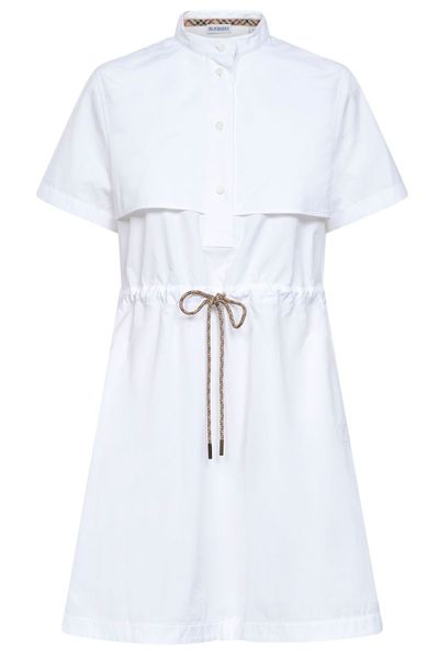 Burberry Drawstring Waist Poplin Dress