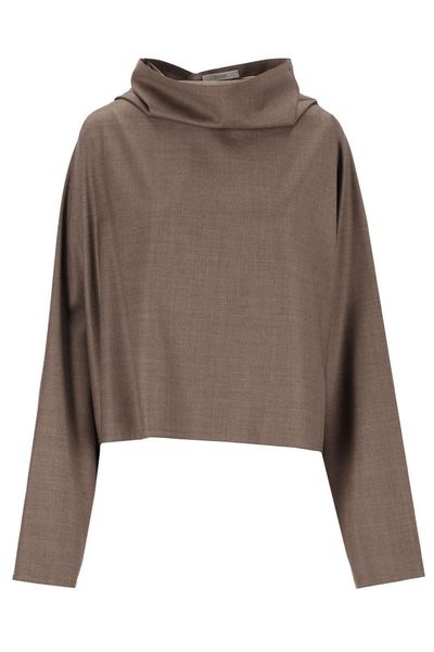 Dušan Batwing Funnel Neck Cropped Top