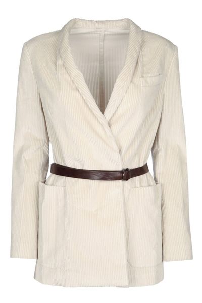 Brunello Cucinelli Long Sleeve Belted Jacket