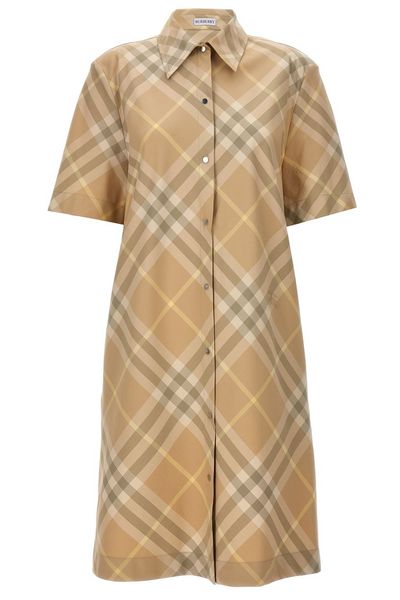 Burberry Vintage-Check Short-Sleeved Shirt Dress
