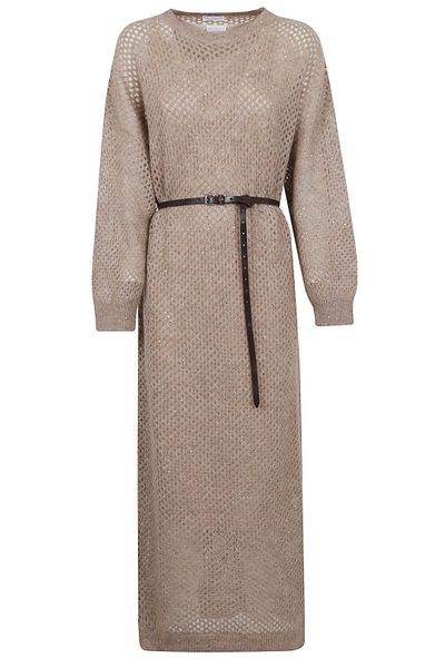 Brunello Cucinelli Sequin Embellished Knitted Midi Dress