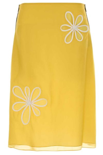 Fendi Floral Cut-Out Zip-Detailed Midi Skirt