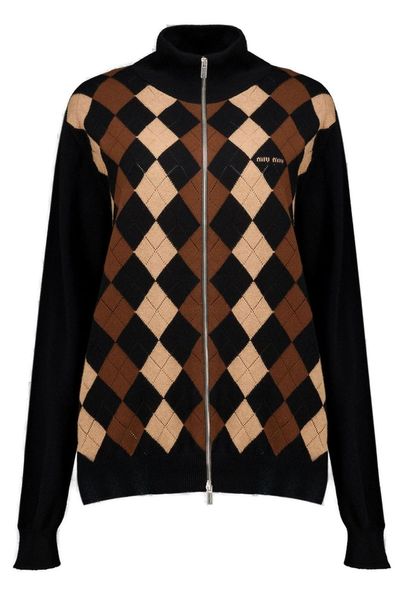 Miu Miu Turtleneck Zipped Cardigan