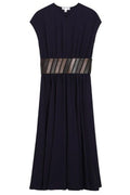 Alaïa Pleated Belted Midi Dress