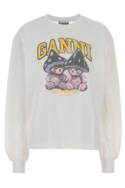 Ganni Teddy Mushroom Long-Sleeve T-Shirt