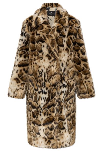 Etro Animal-Pattern Faux Fur Coat