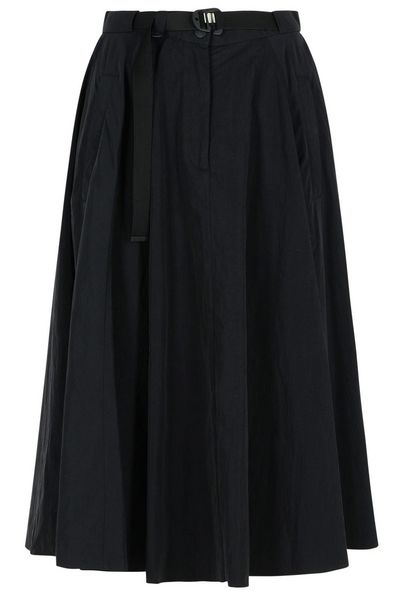 Moncler Belted A-Line Midi Skirt