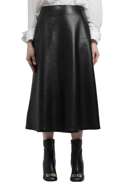Balenciaga A-Line Leather Skirt