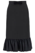 Valentino Bow Detailed Ruffled Hem Skirt