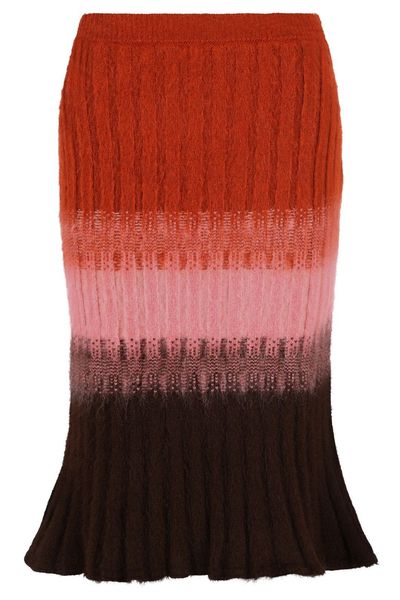 Fendi Gradient Flared Knit Skirt
