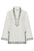 Tory Burch Embellished V-Neck Tunic Top