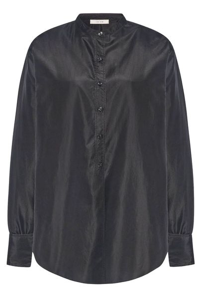 The Row Mandarin Collar Long Sleeve Top