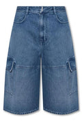 Givenchy Multicutted Denim Cargo Shorts