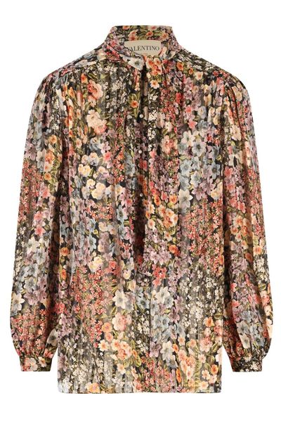 Valentino Floral Printed Long-Sleeved Blouse