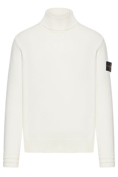 Stone Island Logo Patch Roll Neck Jumper