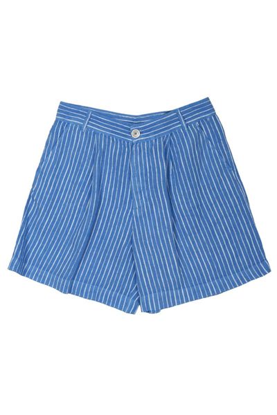 120% Lino Striped Pleated Shorts