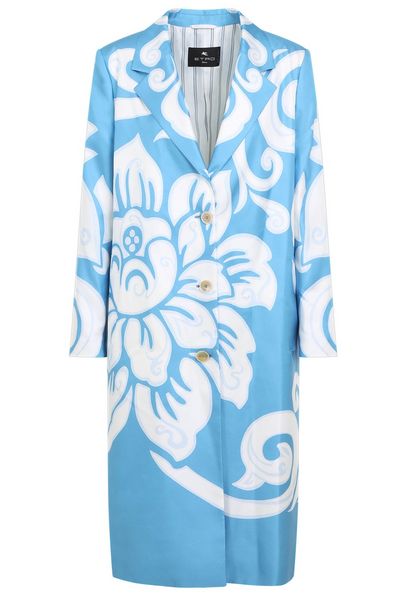 Etro Single Breasted Graphic Printed Coat