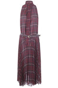 Max Mara Studio Check Patterned Pleated Dress