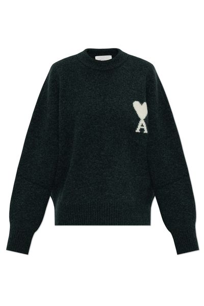 AMI Logo Detailed Crewneck Jumper