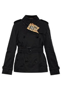 Burberry Double Breasted Belted Short Trench Coat