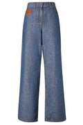 Fendi Logo Patch Wide-Leg Long Jeans