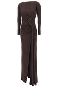 Elisabetta Franchi Draped Open-Back Evening Dress