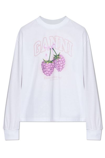 Ganni Raspberries Long-Sleeved T-Shirt