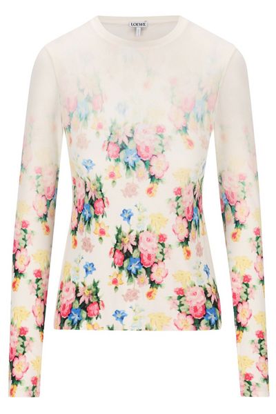 Loewe Floral-Printed Long Sleeved Top