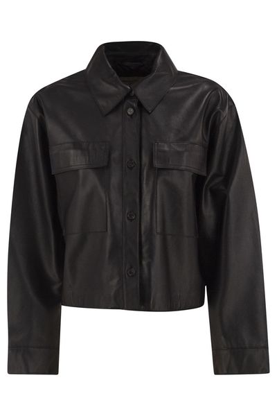Weekend Max Mara Wkdpiovra Cropped Leather Jacket