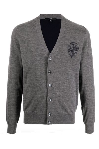 Gucci Crest Motif V-Neck Cardigan
