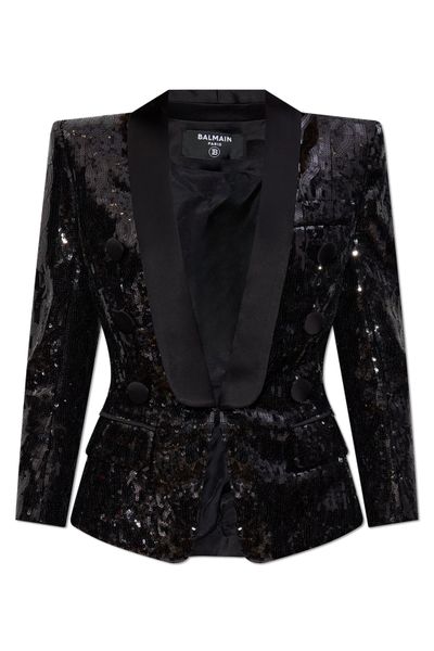 Balmain Sequinned Collared Blazer