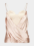 Balmain Strappy Satin Bustier Top