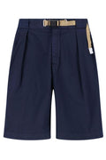 White Sand Pleated Belted Shorts