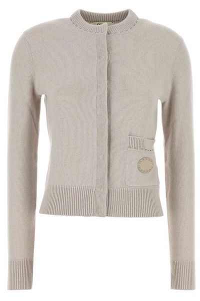 Fendi Long Sleeved Crewneck Cardigan