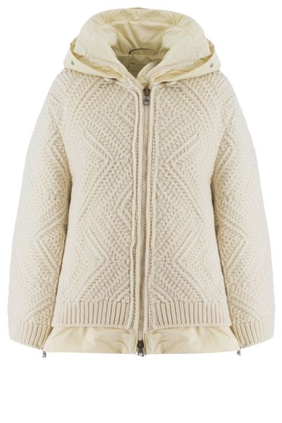 Ermanno Scervino Textured Hooded Knitted Jacket