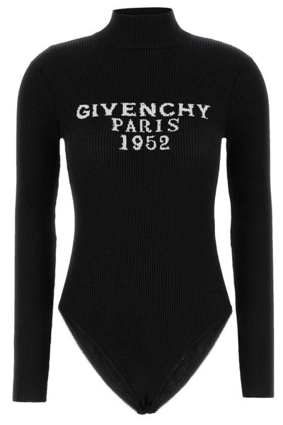 Givenchy Logo Intarsia High-Neck Bodysuit