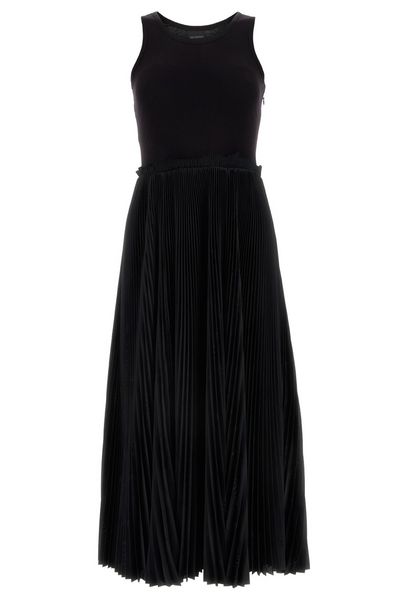 Balenciaga Allover Logo Tank Top Pleated Dress