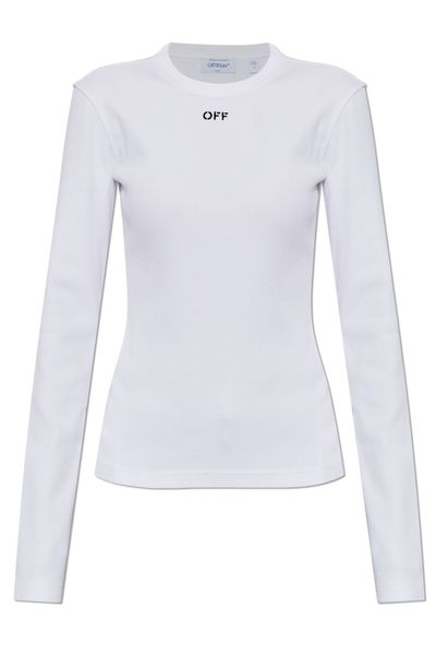 Off-White Crewneck Ribbed Top