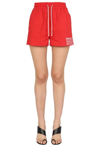 Department 5 Logo Printed Raw-Edge Shorts